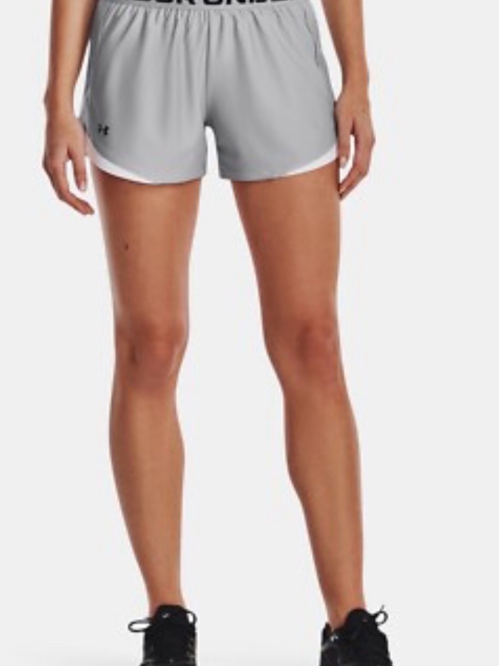 Under Armour Women's Light Gray Athletic Shorts with White Trim